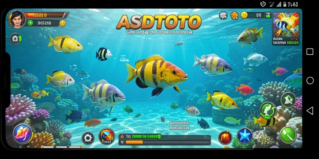 Tangkapan layar menunjukkan gameplay seru dari ASDTOTO saat berburu ikan.