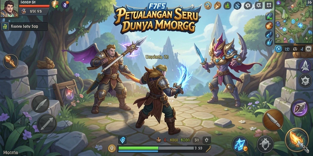 Tampilan gameplay F7F7 yang memukau dan dinamis dalam MMORPG.