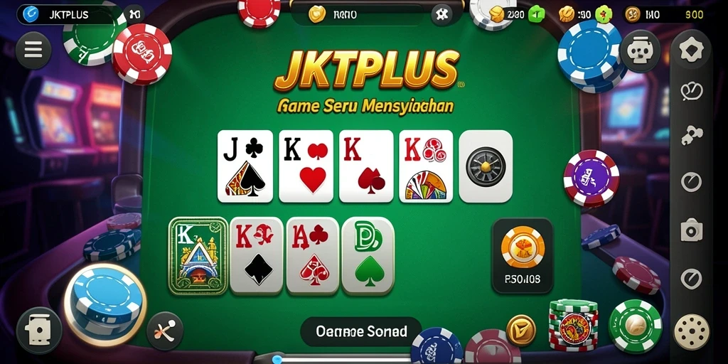 Tampilan gameplay JKTPLUS dengan suasana permainan Domino yang seru.