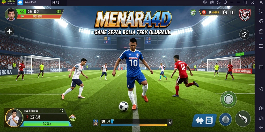 Pengalaman gameplay menarik di lapangan sepak bola.