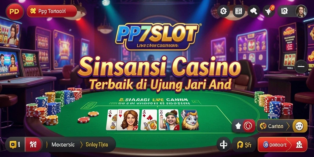 Screenshot utama PP7SLOT menampilkan dealer profesional dan permainan yang seru.