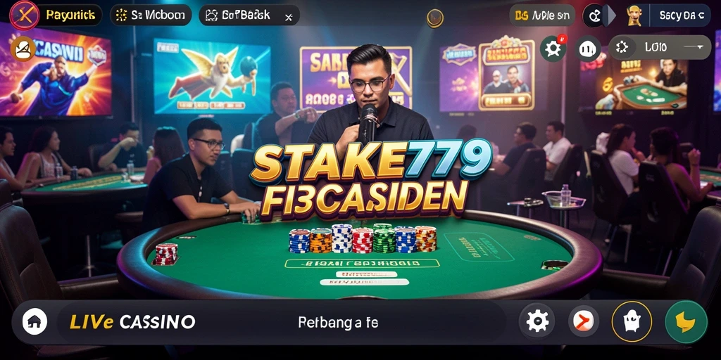 Screenshot gameplay STAKE779 menampilkan dealer langsung dan interaksi pemain.